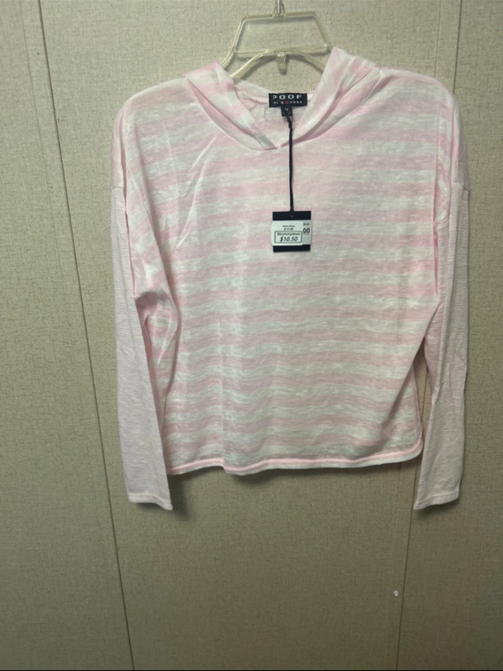 Pink Striped Women's Hooded Sweater -